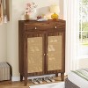 Tribesigns Shoe Cabinet with Drawer, Shoe Storage Cabinet with Adjustable Shelf, Rattan Shoe Organizer for Entryway, Hallway, Living Room - 4 of 4