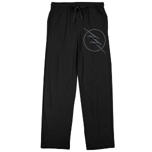 Flash Gray Superhero Logo Men's Black Sleep Pajama Pants - 1 of 2