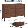 Acekool Rounded Corner Dresser, 6 Drawer Closet Dresser Storage Cabinet for Bedroom, Living Room, Hallway, Office - 2 of 4
