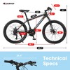 VASIP 24'' Mountain Bike for Boys & Girls,Shimano 21-Speed & Dual Disc Brakes,Steel Frame with Front Suspension for MTB Trails,Gray - 3 of 4
