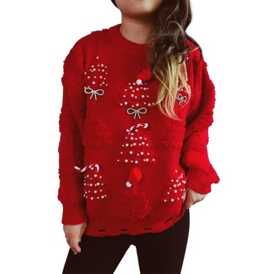 Ugly Christmas Sweater for Women Funny Merry Xmas Knit Sweaters