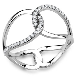 Slickblue No Plating Stainless Steel Women's Ring with Clear CZ, Pave Style, Minimalist & Elegant, Size 5-10 - 1 of 4