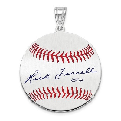 Black Bow Jewelry Sterling Silver Rick Ferrell Signature MD Enamel Baseball Pendant