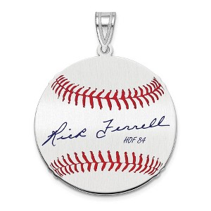 Black Bow Jewelry Sterling Silver Rick Ferrell Signature MD Enamel Baseball Pendant - 1 of 4