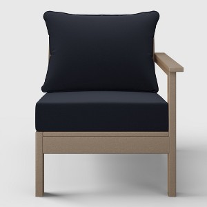 WestinTrends  Avalon Outdoor Patio HDPE Right Arm Facing Sectional Corner Club Chair with Patio Cushions - 1 of 4