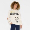 Women's Peanuts Fleece Graphic Pullover Sweatshirt - Ivory - 2 of 3