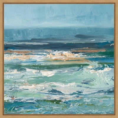 Ethan Harper Coastal Abstract Canvas Print with Maple Frame