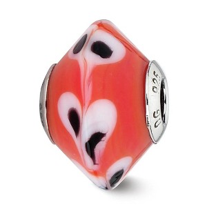 Black Bow Jewelry Red with Dots Murano Glass & Sterling Silver Bead Charm, 17mm - 1 of 4