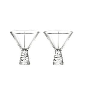 Nachtmann Punk 3.4 oz Cocktail Coupe Glasses – Set of 2 Lead-Free Recycled Crystal Stemware, Studded Textured Design, Elegant Barware - 1 of 4