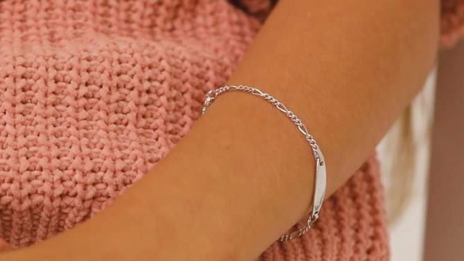 Girls' Traditional Oval Classic Tag ID Bracelet Sterling Silver - In Season Jewelry, 2 of 7, play video