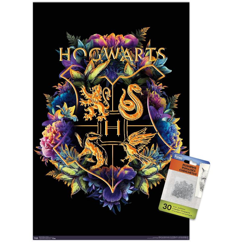 Trends International The Wizarding World: Harry Potter - Floral House Crests Unframed Wall Poster Prints, 1 of 7