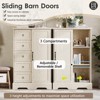 5 Drawers Dresser Organizer with Sliding Barn Door, Wood Storage Cabinet - 4 of 4