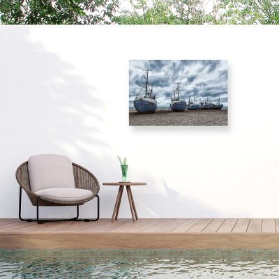 Trademark Fine Art - Leif Londal West Coast Fishing Boats Matted Framed Art