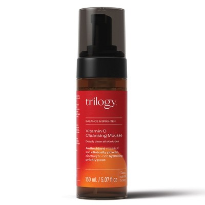 Trilogy Vitamin C Cleansing Mousse 5oz -Gentle Foam Face Wash,Balance & Brighten