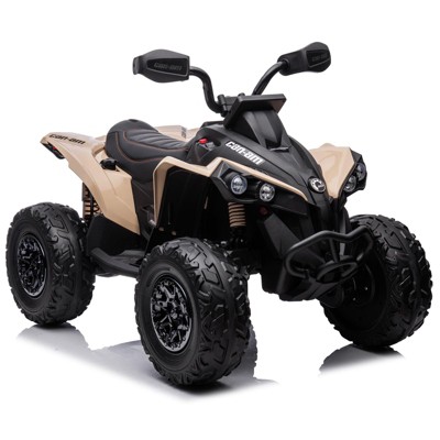 12V Kids ATV, Ride on Toy Car Bombardier Licensed BRP Can-am 4 Wheeler Quad Electric Vehicle, w/LED Lights