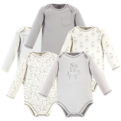 Touched By Nature Organic Cotton Long-sleeve Bodysuits 5pk, Farm ...