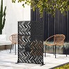 Lirago Galvanized Metal Garden Fence 72 in. Outdoor Privacy Screen Black - 2 of 4