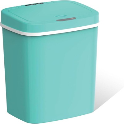 SEVOBAL Indoor Trash Cans 4 Gallon Plastic Trash Can with Lid Touchless Garbage Can Fits Any Kitchen, Bathroom, Office, Blue, 10.3"*7.8"*18.2"