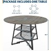 Acekool 47 Inch Round Dining Table with Storage Shelf, Metal Base Kitchen Table for 4-6 - 2 of 4