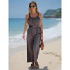 EXLURA Women's Summer Casual Dressy Jumpsuits Loose Overalls One Piece Sleeveless Wide Leg Pant Rompers with Pockets 2025 - 4 of 4