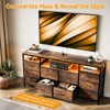 63.3 Inch Dresser for Bedroom, 10 Drawer Dresser TV Stand for 65 70 75 Inch TV, Fabric Chest of Drawers with LED Lights & Power Outlets - 3 of 4