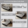 GDFStudio Lockbourne 74.8" Pull Out Velvet Tufted Sofa Bed, 3-in-1 Convertible - 4 of 4