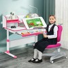 Costway Adjustable Kids Study Desk Drafting Table Chair Set w/ Bookshelf - 2 of 4