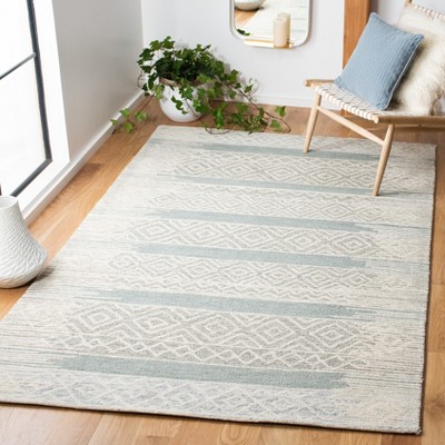 Gray and Natural Hand-Tufted Wool Area Rug 3' x 5'