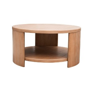 NicBex Modern 36" Round Coffee Table with Fixed Lower Shelf and Curved Pedestal for Living Room and Bedroom - 1 of 4