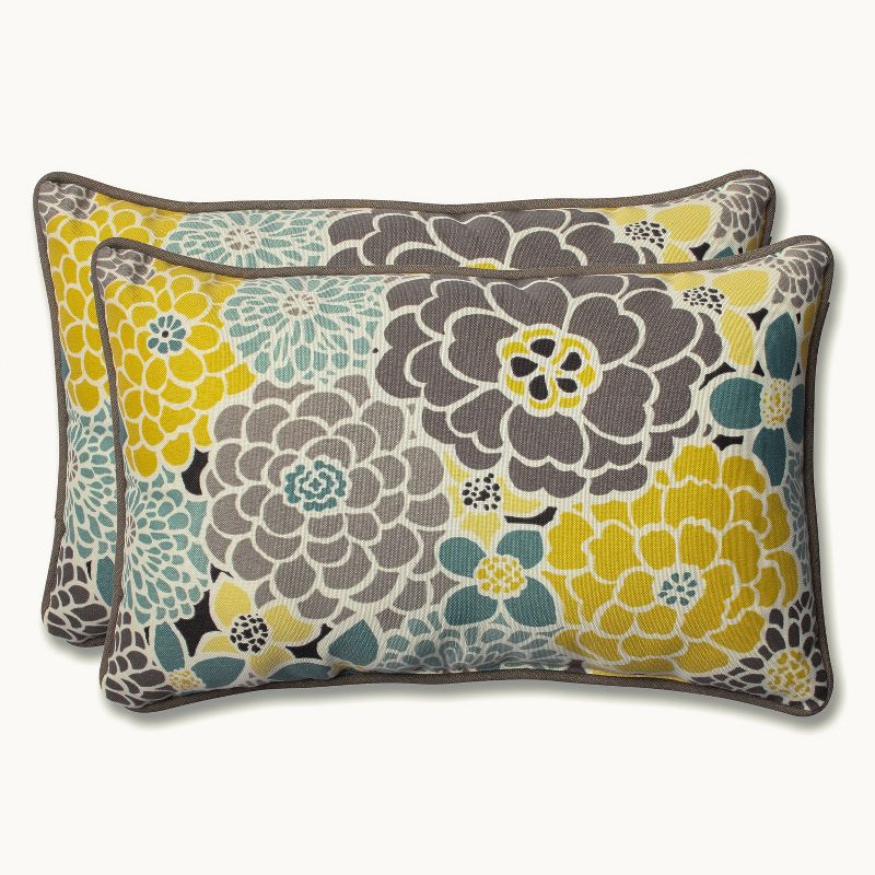 2-Piece Outdoor Lumbar Pillows - Lois - Pillow Perfect, 1 of 6