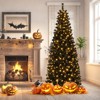 Tangkula Pre-lit Tree Hinged Artificial Pencil Tree w/ PVC Branch Tips & Warm White Lights - 4 of 4