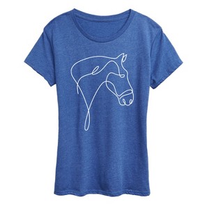 Women's - Instant Message - White Line Horse Doodle Short Sleeve Graphic T-Shirt - 1 of 4