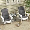 Outsunny Adirondack Chair Cushions, Outdoor Chair Cushions with Seat Cushion, Back Cushion and Ties, Water Repellent Replacement Patio Seat Pads - 3 of 4