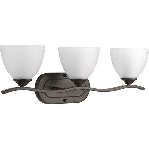 Progress Lighting Laird 3-Light Bath Vanity, Antique Bronze, Glass Shade - 1 of 3