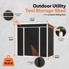 AOBABO Metal Outdoor Utility Tool Storage Shed with Roof Slope Design, Door and Lock for Backyards, Gardens, Patios and Lawns - 2 of 4