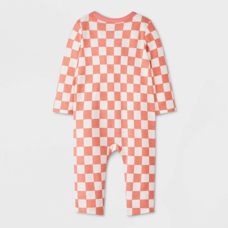 Baby Girls&#39; Checkered Romper - Cat &#38; Jack&#8482; Pink, 3 of 11