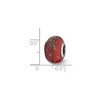 Black Bow Jewelry Red w/Platinum Foil Ceramic & Sterling Silver Bead Charm, 14mm - 2 of 3