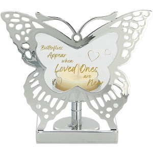 Pavilion Gift Company - Butterflies - 4.25" Glass Butterfly Tea Light Holder - Candle Holders - 1 of 4