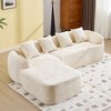 EHMKNP 101" L-Shaped Sectional Sofa with Curved Chaise – Modular Chenille Cloud Couch,  No Assembly Required - 3 of 4