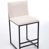 DSVIMOY Counter and Bar Stool Set of 2 Upholstered Linen Bar Chairs with Metal Footrest for Kitchen, Beige, 28.34"*21.65"*12.59" - 2 of 4