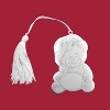 Slickblue Adorable Teddy Bear Ornament with White Tassel - Nickel-Plated, Christmas Tree Decoration - 3 of 3