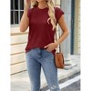 Women's Crewneck Ribbed Knit Top Casual Short Sleeve T-Shirt - 4 of 4