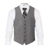 Gioberti Men's 6 Button Slim Fit Formal Herringbone Tweed Vest - 4 of 4