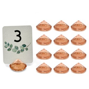 Wrapables Acrylic Diamond Place Card Holders for Wedding, Parties, Holidays, Special Events Table Decor (12pcs) - 1 of 4