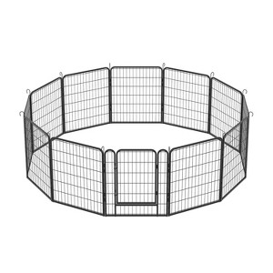 FURNIinspire Pet Crates and Houses, Large Foldable Cat Cage, Crate Exercise Place, Pet Fence Enclosure With Gate, Black, 32.67"*27.95"*5.9" - 1 of 4