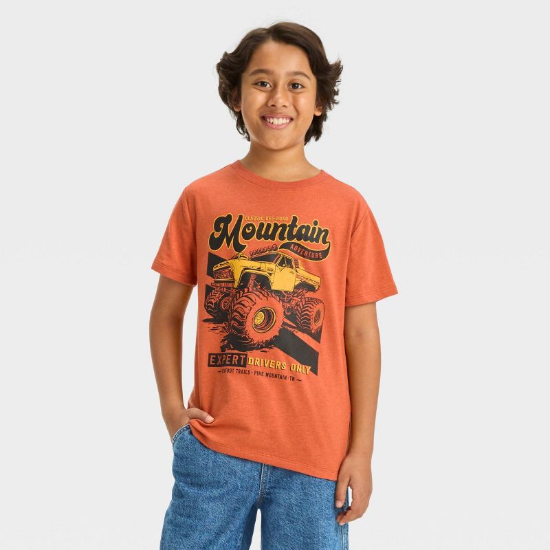 Boys' Short Sleeve Monster Truck 'Expert Drivers Only' Graphic T-Shirt - Cat & Jack™ Brown, 1 of 5