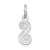 Black Bow Jewelry 14k White Gold, Sadie Collection, Mini Satin Script Initial S Charm - 3 of 4