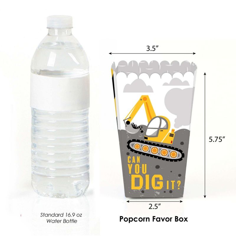 Big Dot of Happiness Dig It - Construction Party Zone - Baby Shower or Birthday Party Favor Popcorn Treat Boxes - Set of 12, 2 of 8
