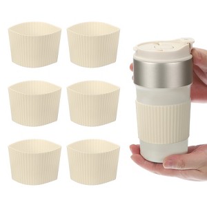 Unique Bargains Silicone Protective Heat Resistant Non Slip Coffee Cup Sleeve 6 Pcs - 1 of 4