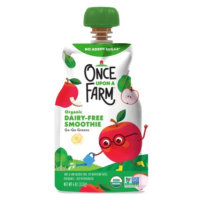 Once Upon A Farm Organic Dairy-Free Go-Go Greens Kids' Smoothie - 4oz Pouch